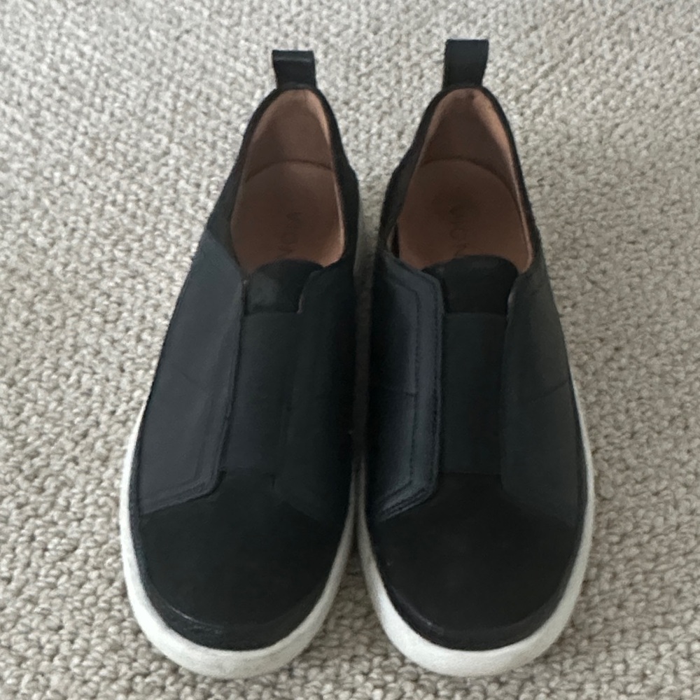 Vionic Black Slip-On Women's Loafers with White Sole